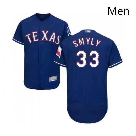 Mens Texas Rangers 33 Drew Smyly Royal Blue Alternate Flex Base Authentic Collection Baseball Jersey